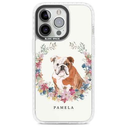 Personalised English Bulldog Floral Portrait