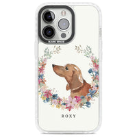 Personalised Tan Dachshund Floral Portrait