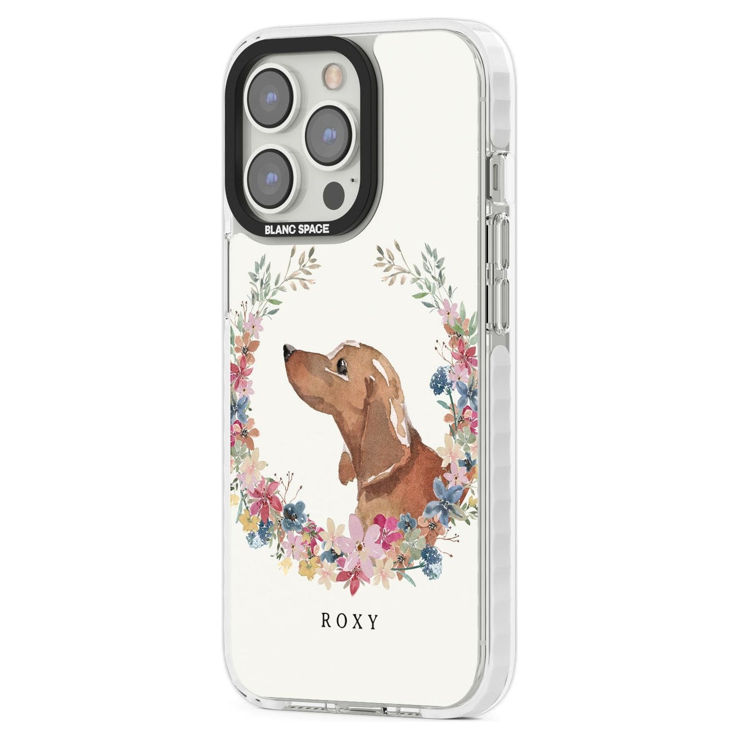 Personalised Tan Dachshund Floral Portrait