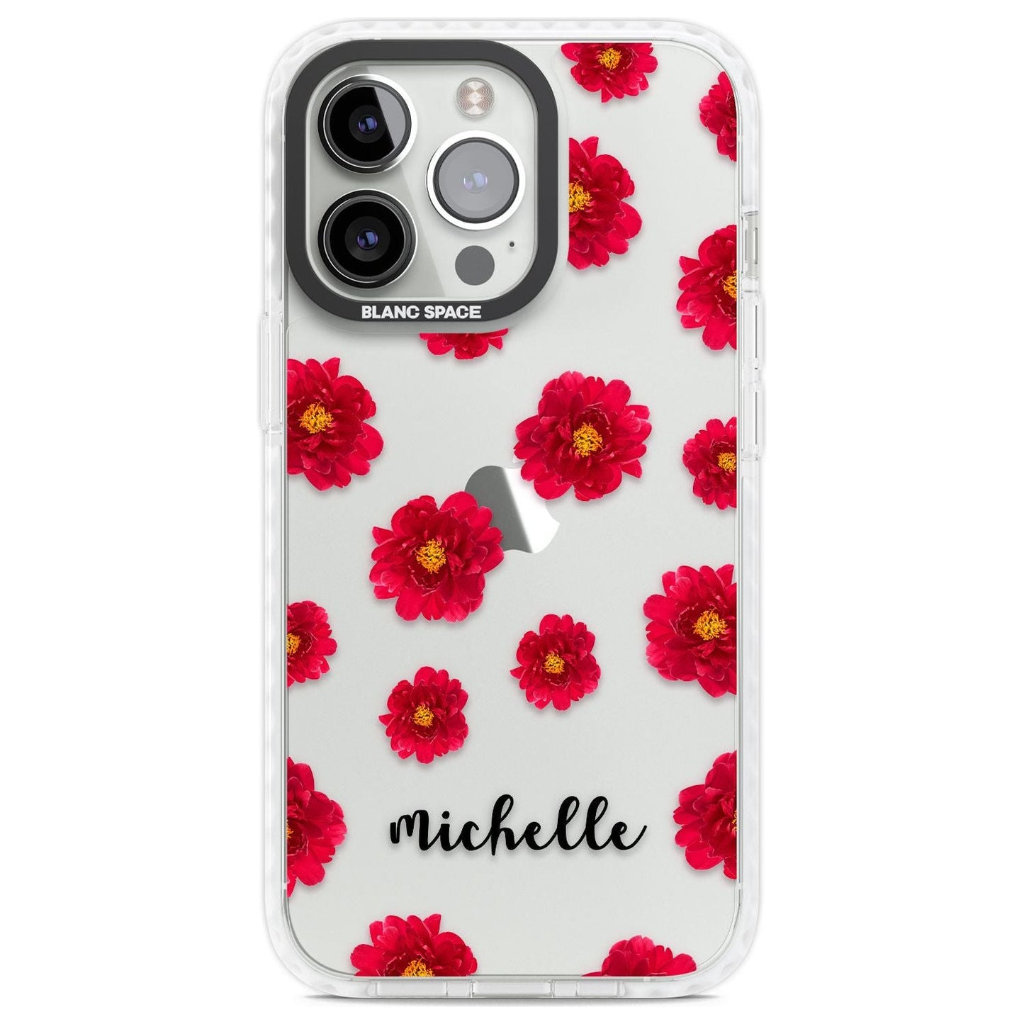 Personalised Red Peonies & Cursive