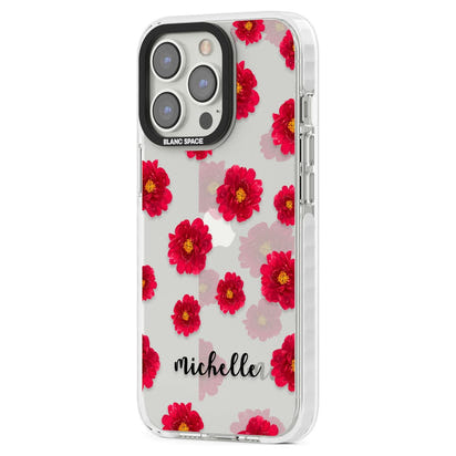 Personalised Red Peonies & Cursive