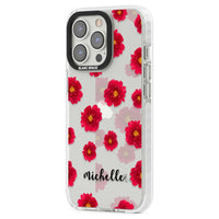 Personalised Red Peonies & Cursive