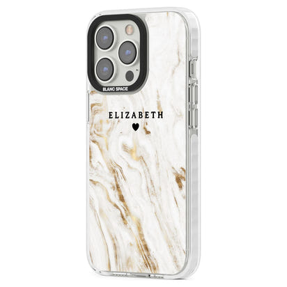 Personalised White & Gold Swirl Marble