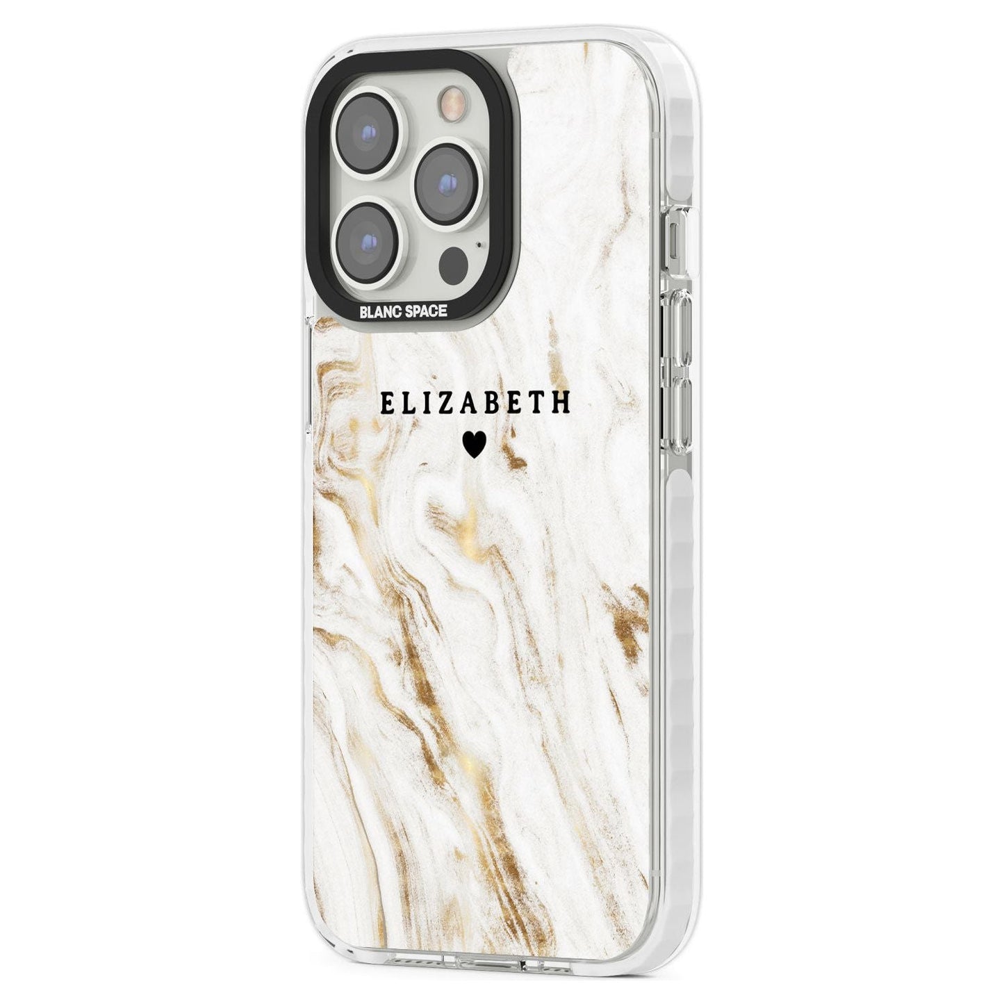 Personalised White & Gold Swirl Marble