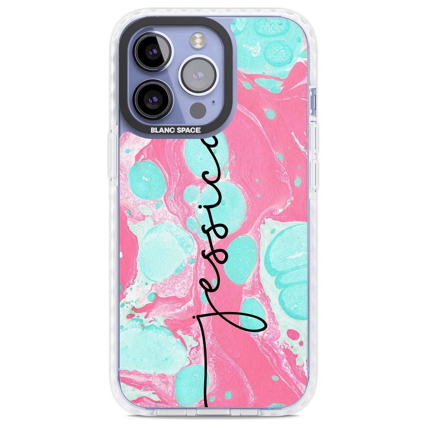 Personalised Turquoise & Pink Marbled