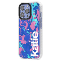 Personalisiertes marineblau-türkisfarbenes Marmor-Design