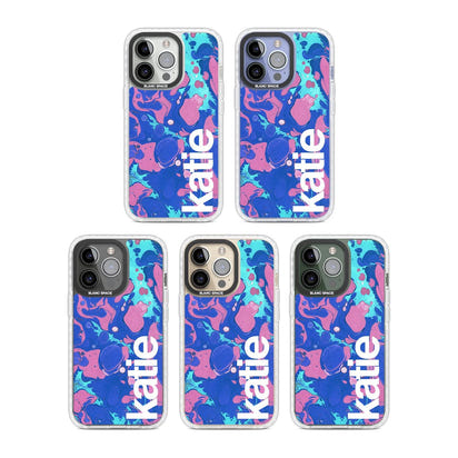 Personalisiertes marineblau-türkisfarbenes Marmor-Design