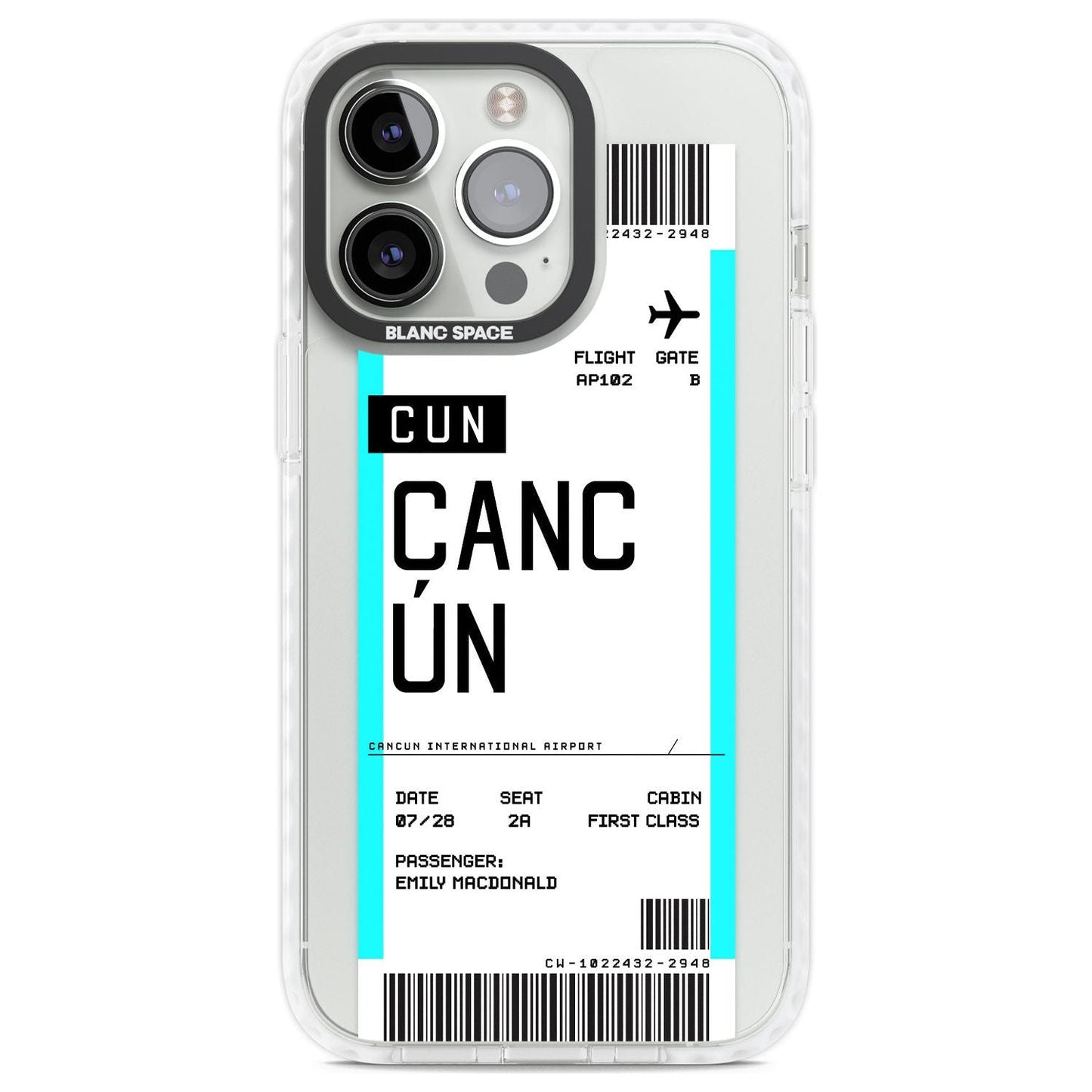 Personalised Cancún Boarding Pass