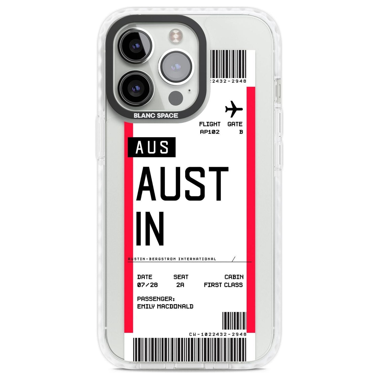 Personalised Austin Boarding Pass