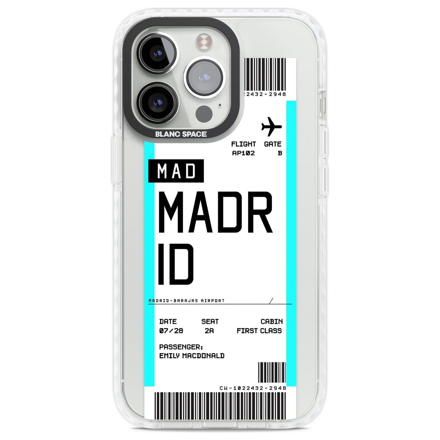 Personalised Madrid Boarding Pass