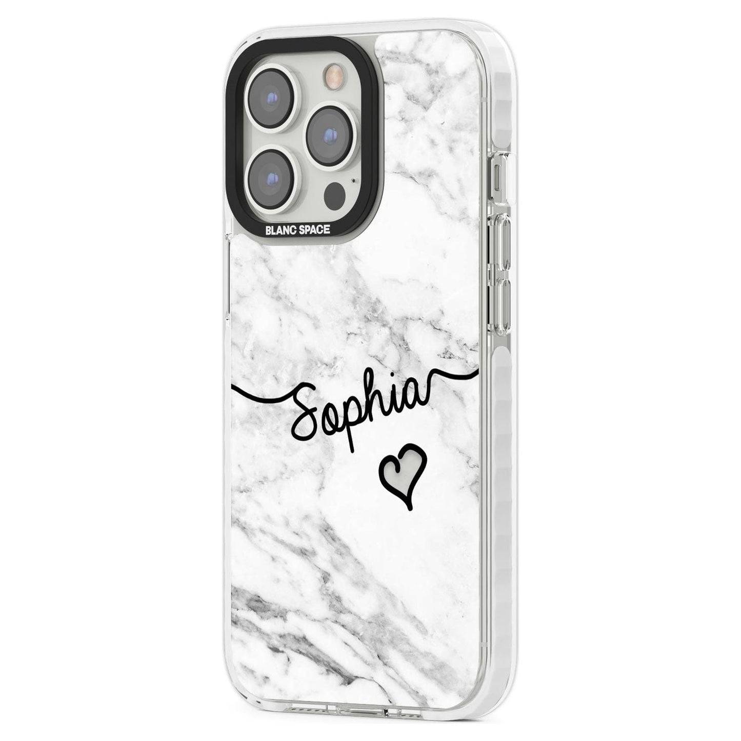 Personalised White Marble Heart