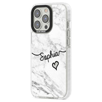 Personalised White Marble Heart