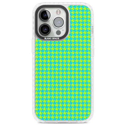 Neon Lime & Turquoise Houndstooth