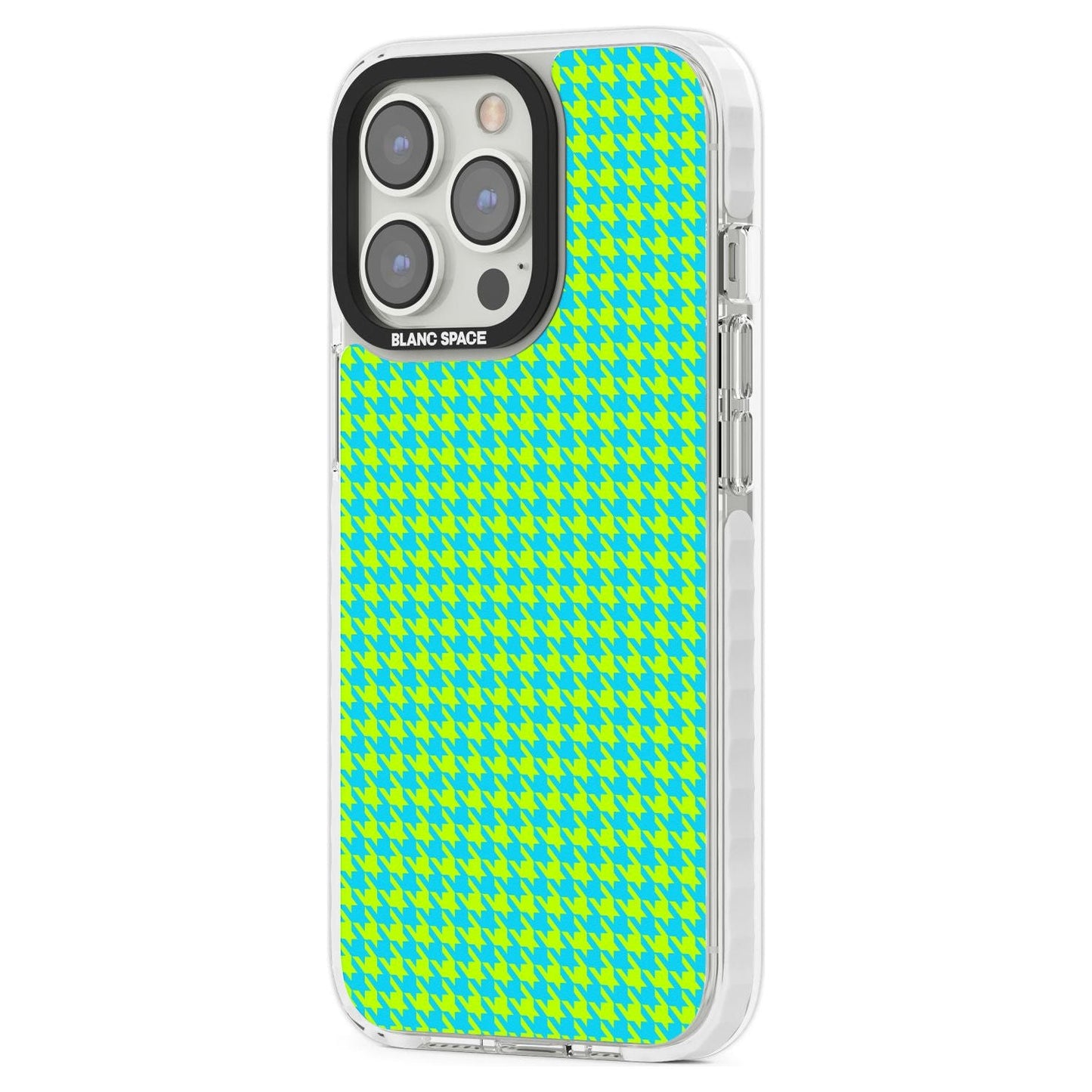 Neon Lime & Turquoise Houndstooth