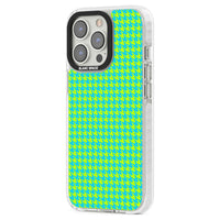 Neon Lime & Turquoise Houndstooth