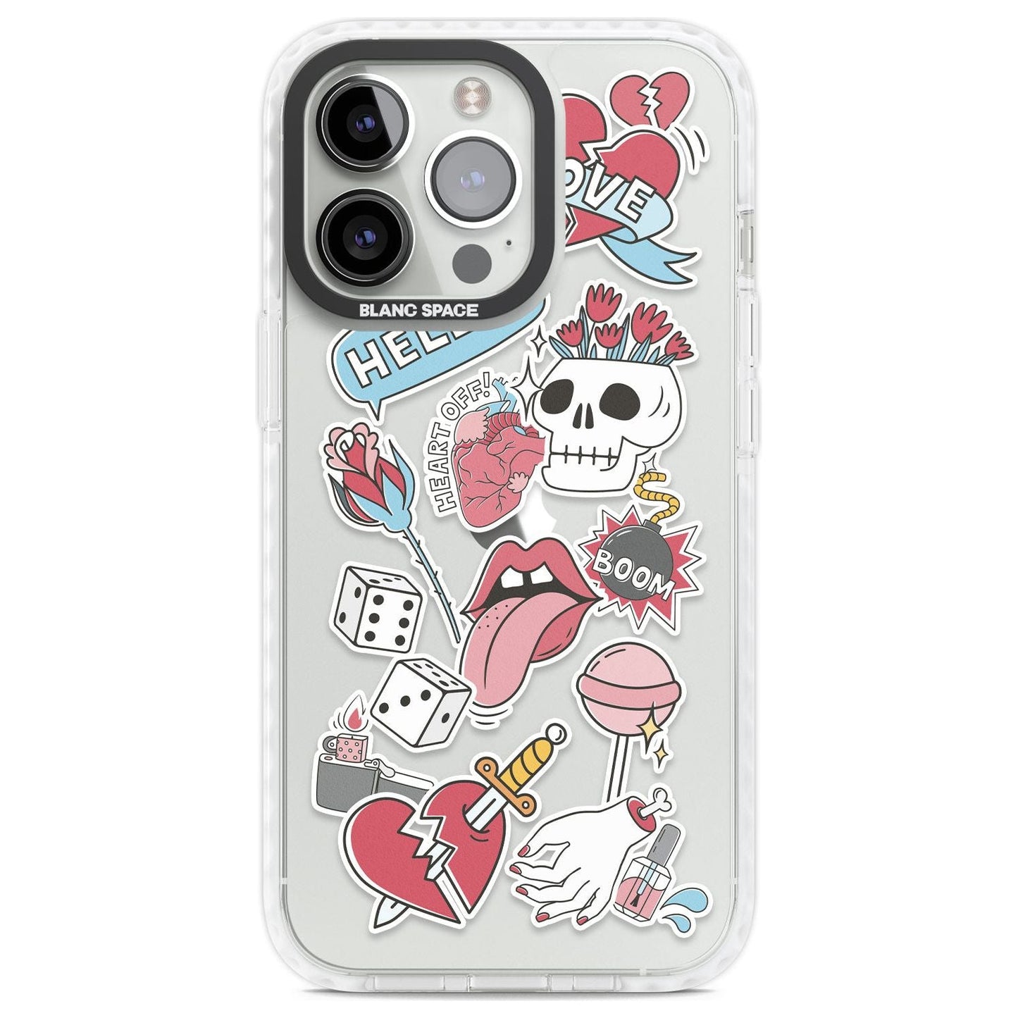 Autocollants Crâne et Fleurs