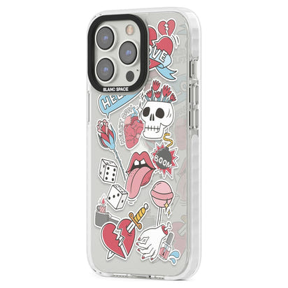 Autocollants Crâne et Fleurs