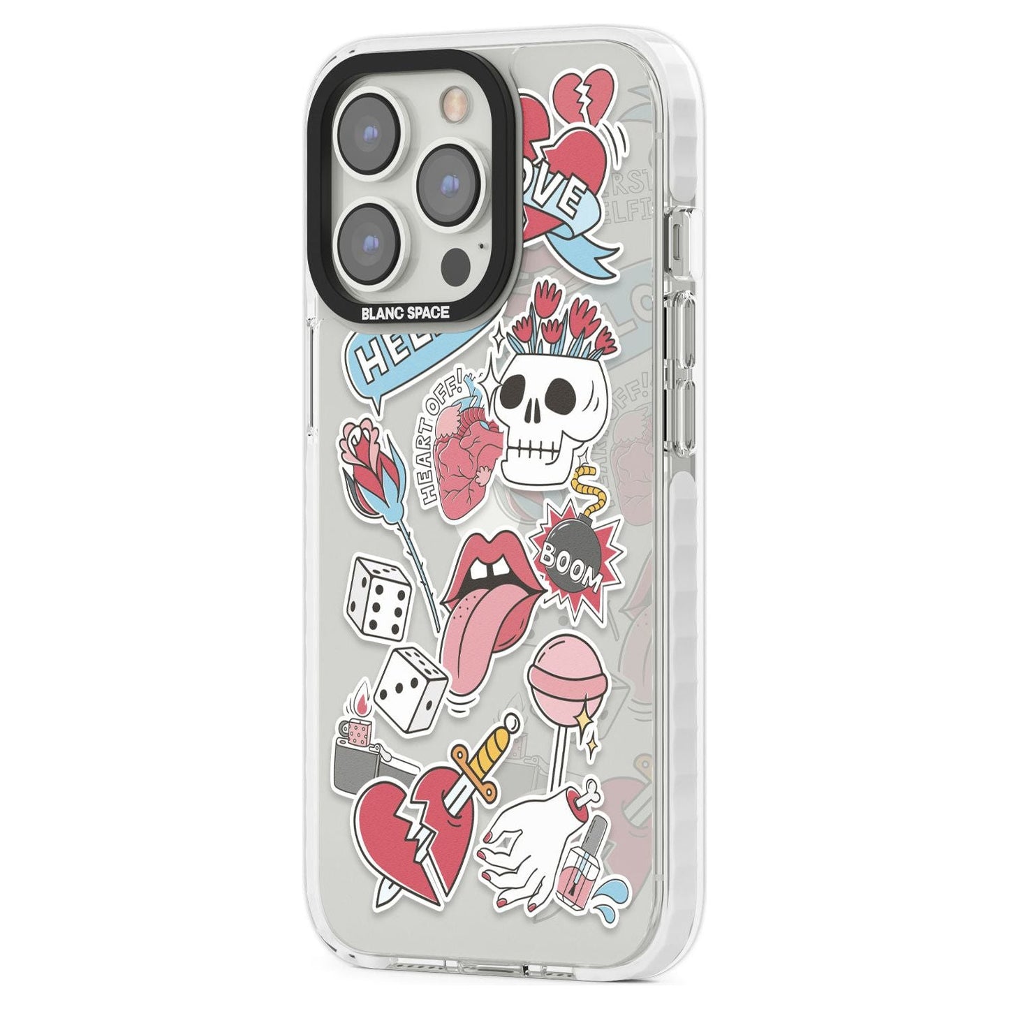 Autocollants Crâne et Fleurs