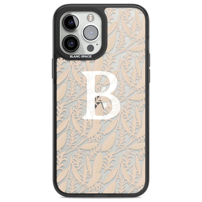 Monogramme personnalisé, motif floral abstrait subtil.