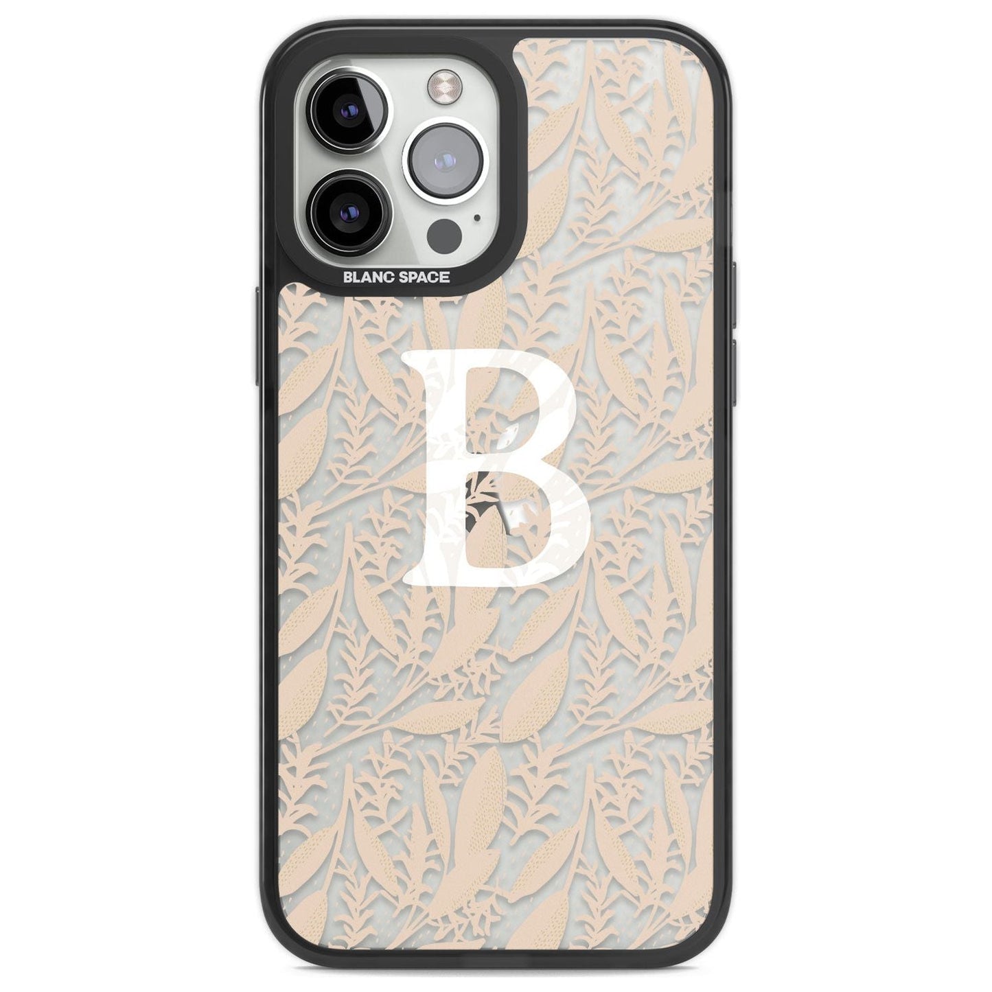 Monogramme personnalisé, motif floral abstrait subtil.