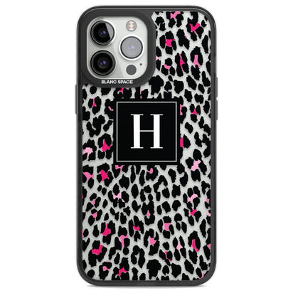 Personalised Clear Pink Leopard Monogram