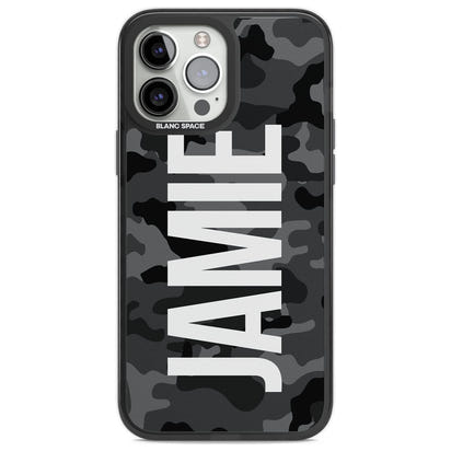 Personalised Black Camo Name Vertical
