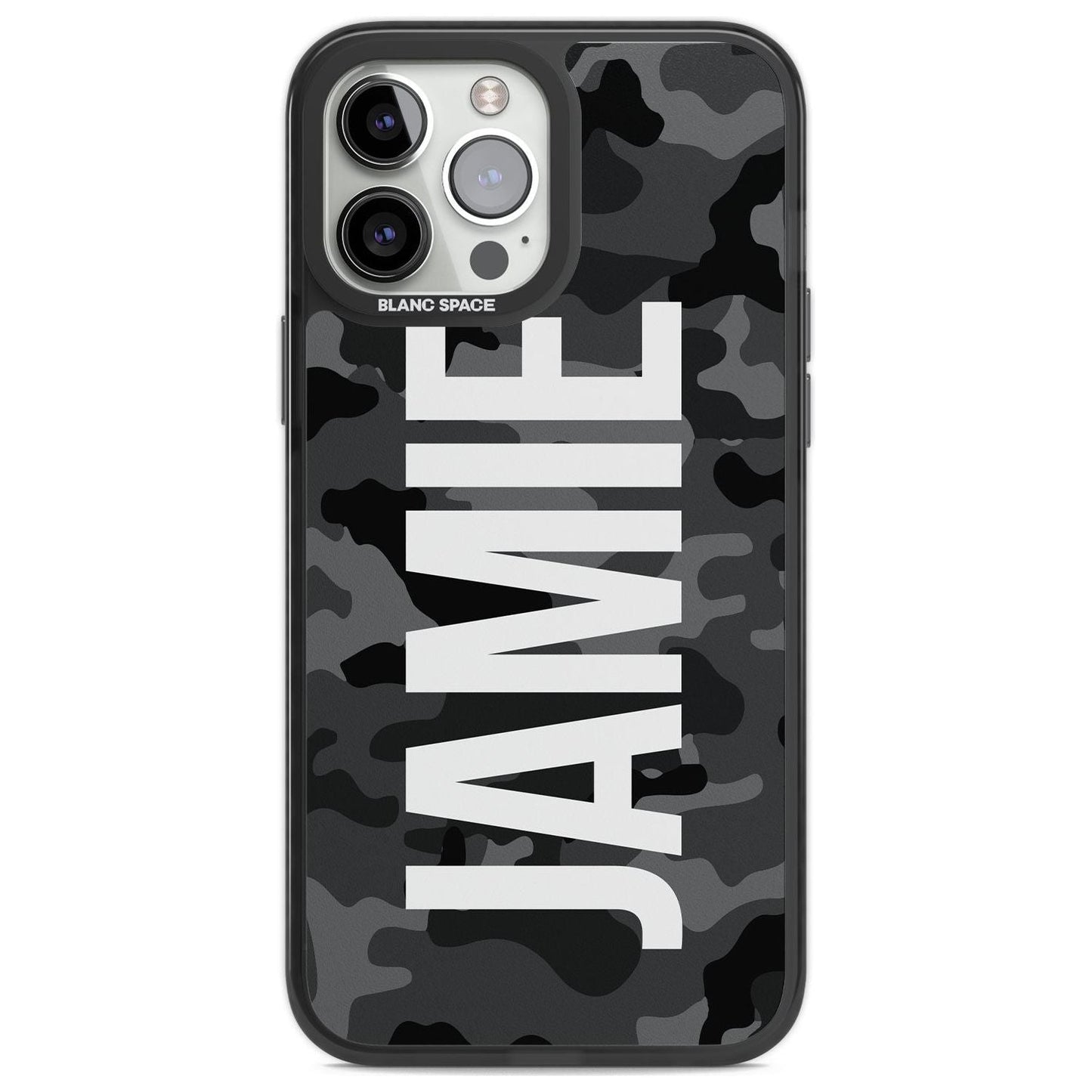 Personalised Black Camo Name Vertical