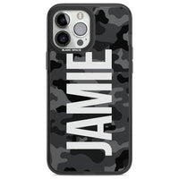 Personalised Black Camo Name Vertical