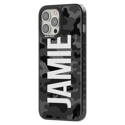 Personalised Black Camo Name Vertical