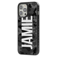 Personalised Black Camo Name Vertical