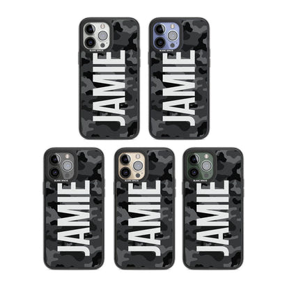 Personalised Black Camo Name Vertical