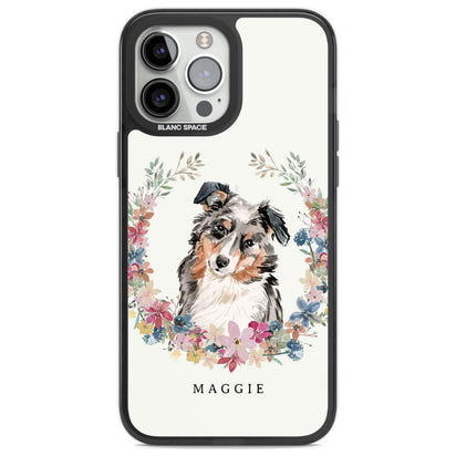 Personalised Australian Shepherd Floral Portrait