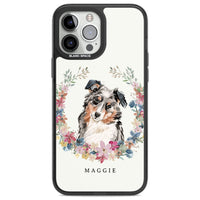 Personalised Australian Shepherd Floral Portrait