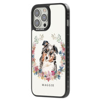 Personalised Australian Shepherd Floral Portrait