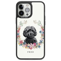 Personalised Black Cockapoo Floral Portrait