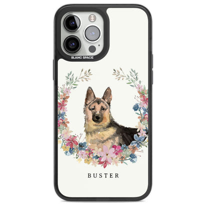 Personalised German Shepherd Floral Portrait