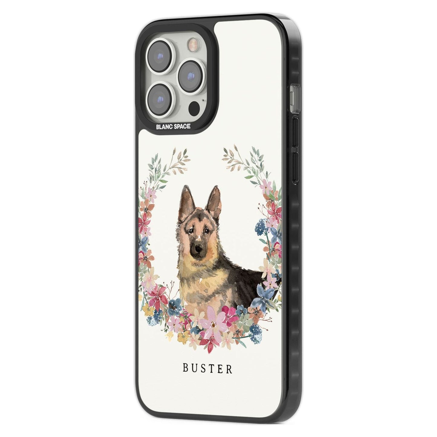 Personalised German Shepherd Floral Portrait