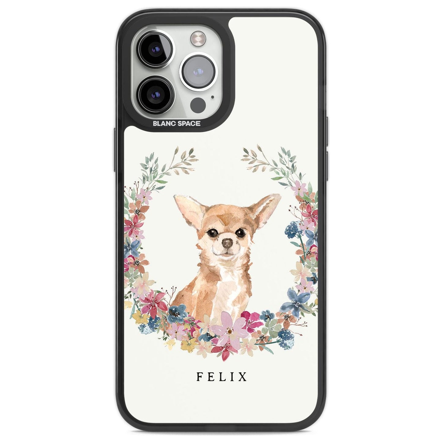 Personalised Chihuahua Floral Portrait