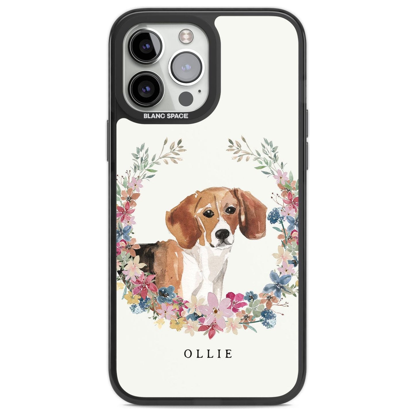 Personalised Beagle Floral Portrait
