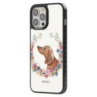 Personalised Tan Dachshund Floral Portrait