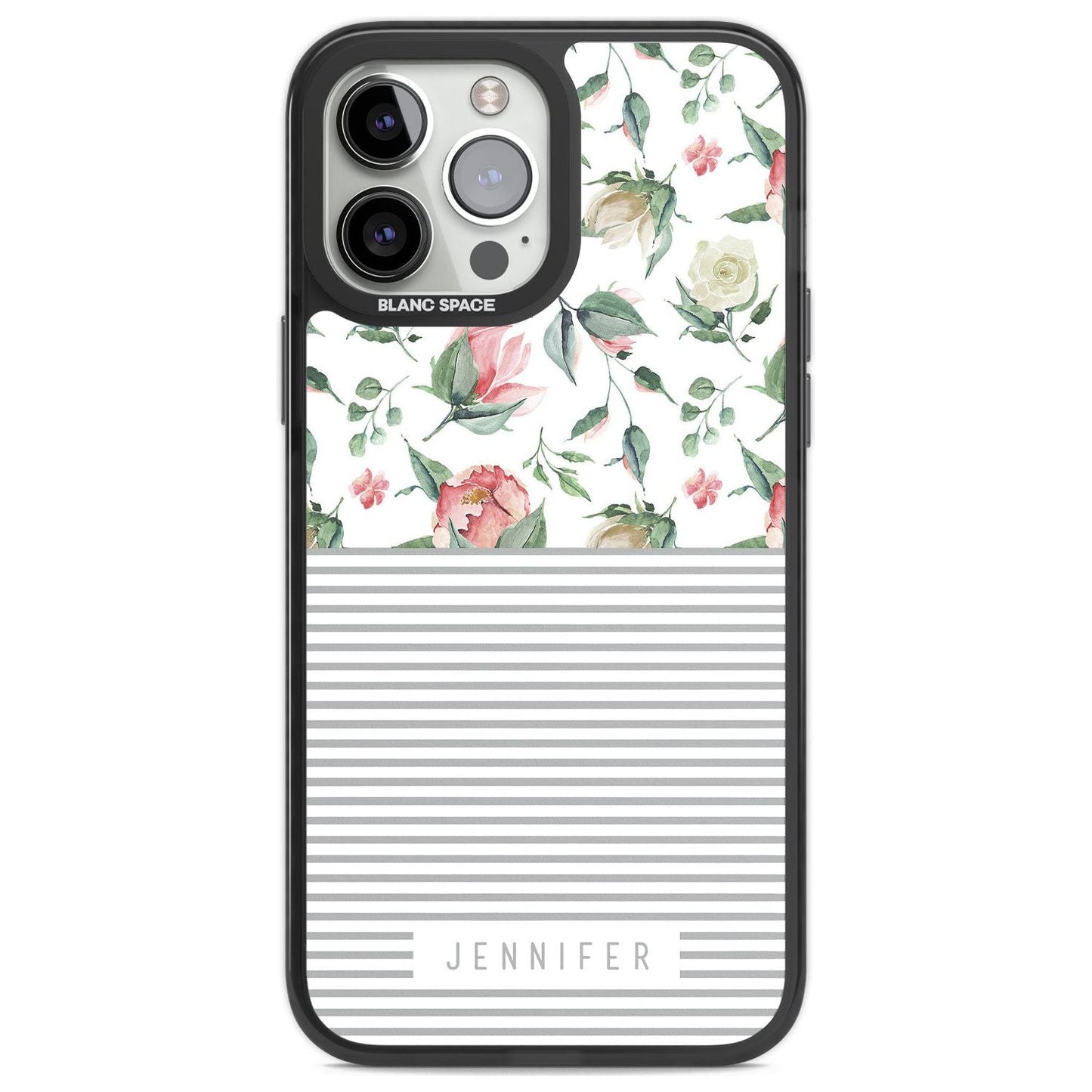 Personalised Light Floral Pattern & Stripes