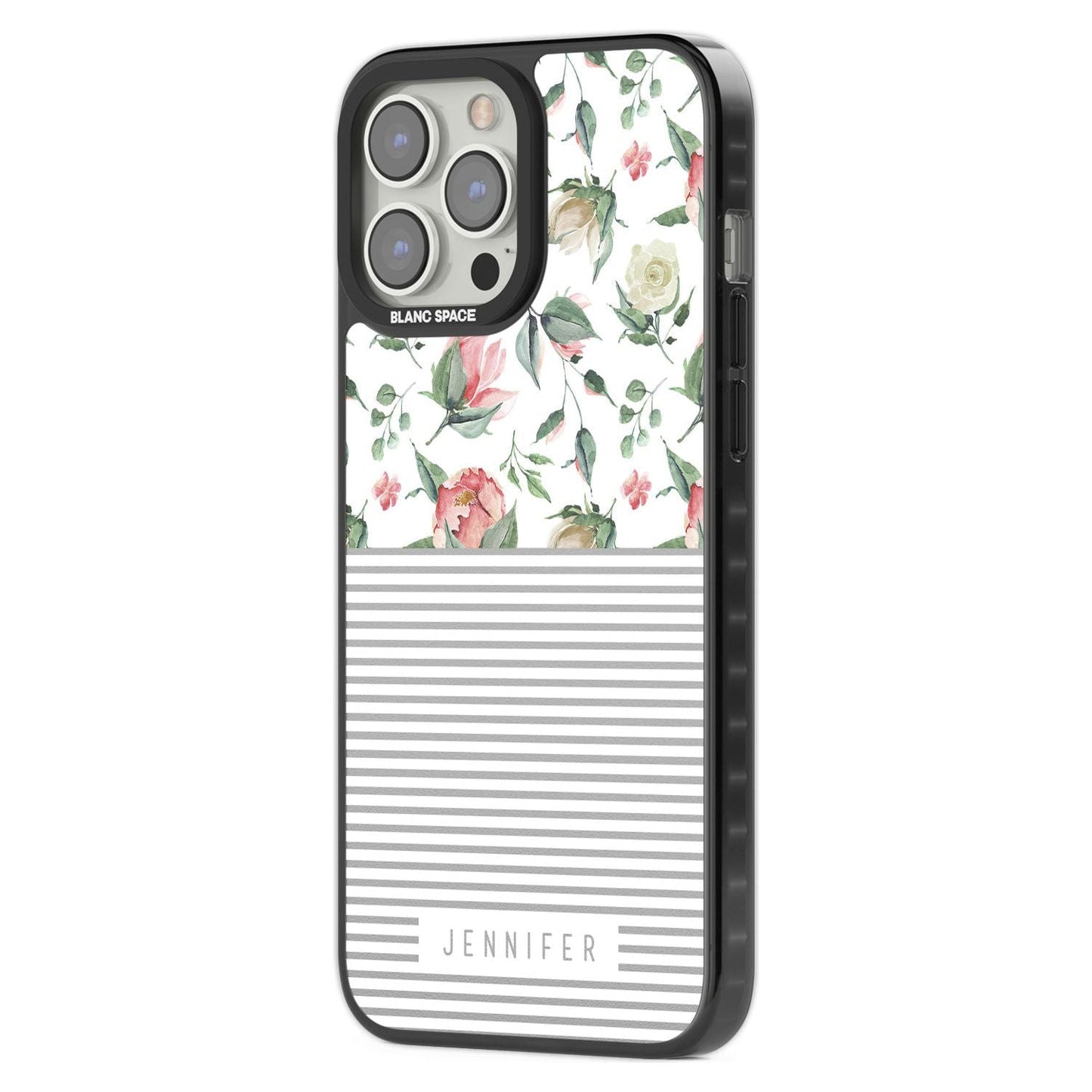 Personalised Light Floral Pattern & Stripes