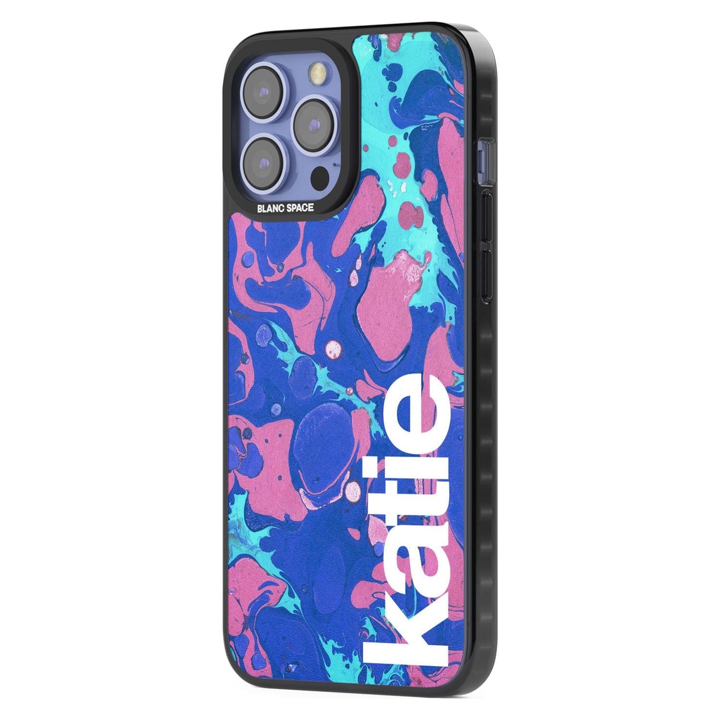 Personalisiertes marineblau-türkisfarbenes Marmor-Design