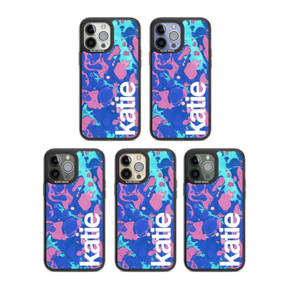 Personalisiertes marineblau-türkisfarbenes Marmor-Design