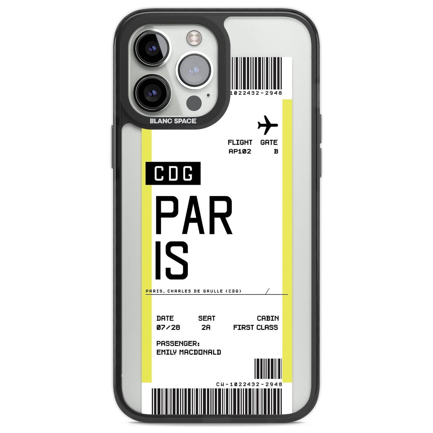 Personalised Paris Boarding Pass