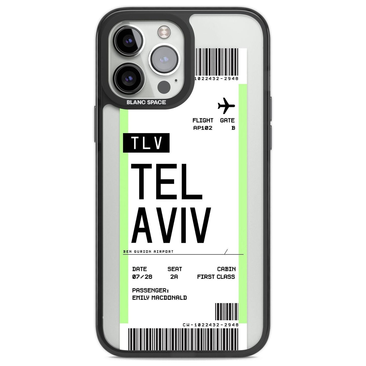 Personalisierte Bordkarte für Tel Aviv
