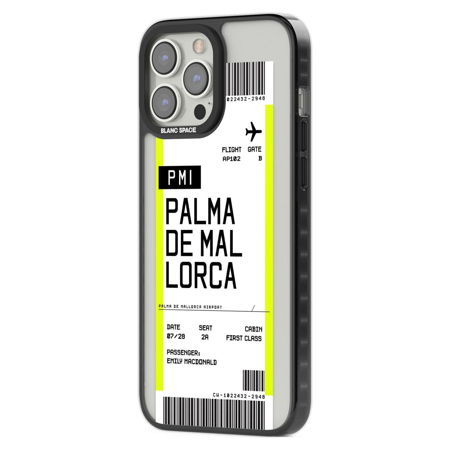 Carte d'embarquement personnalisée pour Palma de Majorque