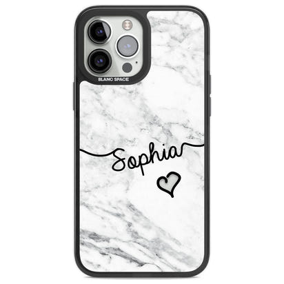 Personalised White Marble Heart