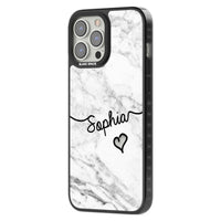 Personalised White Marble Heart