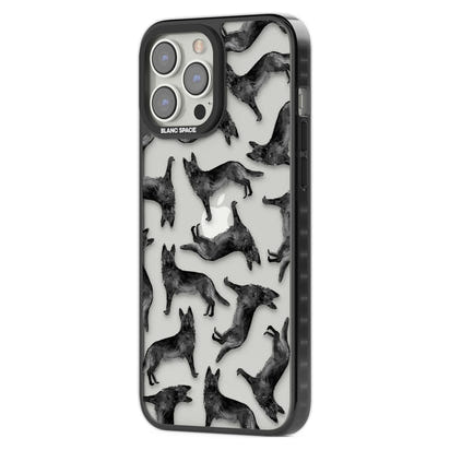 German Shepherd Pattern Black